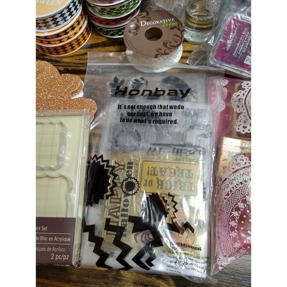 Crafting Supplies Lot Stamps Ribbon - Picture 10 of 11